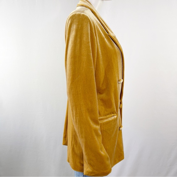 Blank NYC Coat Gold Velvet Button Up Size L - Picture 3 of 8